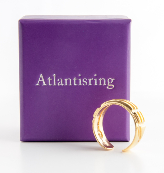 Atlantisring (Damengröße) vergoldet offen, 925 Sterling Silber